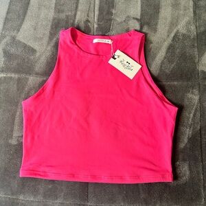 ReoRia Pink Sleeveless Crop Tank Top